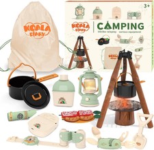 Kids Camping Set,Pretend Play Camping Gear,Ages 3 26 PCS with Campfire, Food