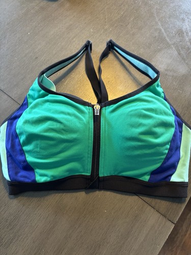 Victorias Secret VSX Womens Sports Bra 34D Knockout Double Bra Racerback Zip EUC