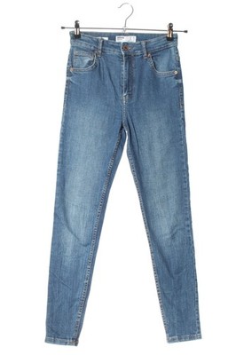 BERSHKA High Waist Jeans Damen Jeans Gr. DE 34 blau Casual-Look