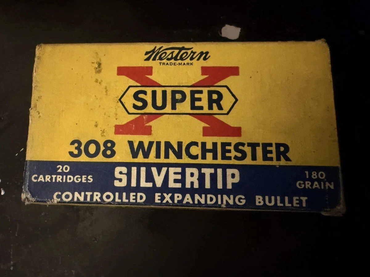 EMPTY Ammo Shell Box Western Super X 308 Winchester Silvertip 180