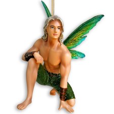 December Diamonds  2021 CASPIAN Male Fairy Ornament 55-55149 Pixie Figurine NIB