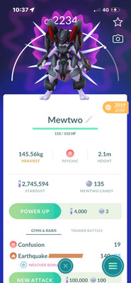 Armored Mewtwo Guaranteed Lucky From 2019/20 Registred Or 30 Days - Pokemon go