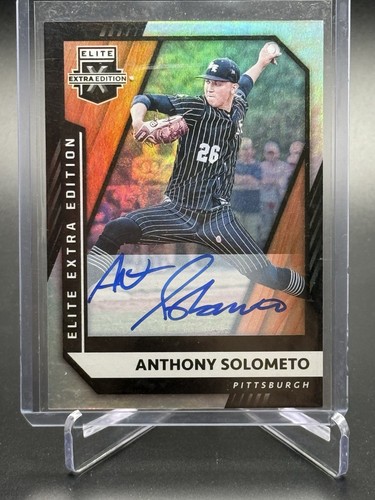 Anthony Solometo 2021 Panini Elite Extra Edition #37 Auto Pirates