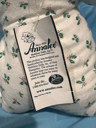 Vintage ANNALEE MOBILITEE PJ BABY DOLL FUORI A LETTO PIGIAMA DI NATALE - Foto 5 di 9