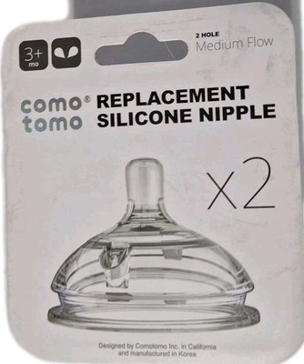 Como tomo Silicone Replacement Nipple, Medium Flow, 3+ Months, 2 Count