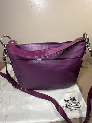 Authentic Coach Zoe Studded Leather Hobo Bag – Purple (F15237) | eBay