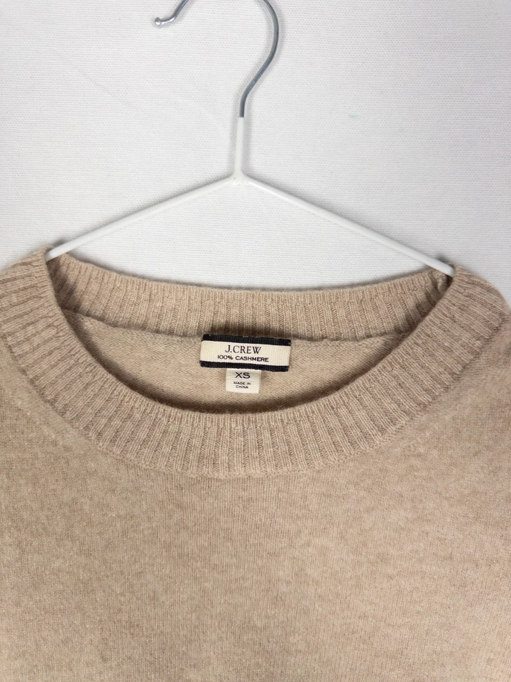 Suéter J Crew 100 % cachemir para mujer XS marrón jersey tejido liso Foto 2 de 4