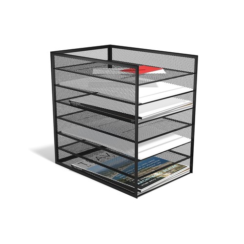 TRU RED 6 Compartment Wire Mesh File Organizer Matte Black 2/Pack TR57565-CCVS - Picture 2 of 3
