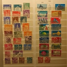 Schweiz Konvolut mit 45 Stück Dauer -Sondermarken Briefmarken alt gestempelt