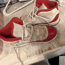 Jordan Air Jordan Mid Top Lace-Up Unisex Kids Sneakers US 2 Red/White/Gray