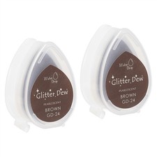Craft Ink Pads for Stamps, 2 Pcs Washable Finger Print Ink Pad Rainbow, Brown