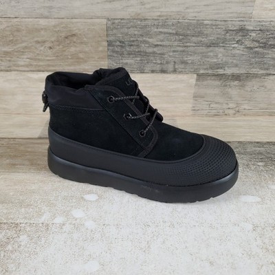 Ugg Neumel Weather Hybrid Kids Chukka Boots Sz 4 Black Suede Waterproof Lined