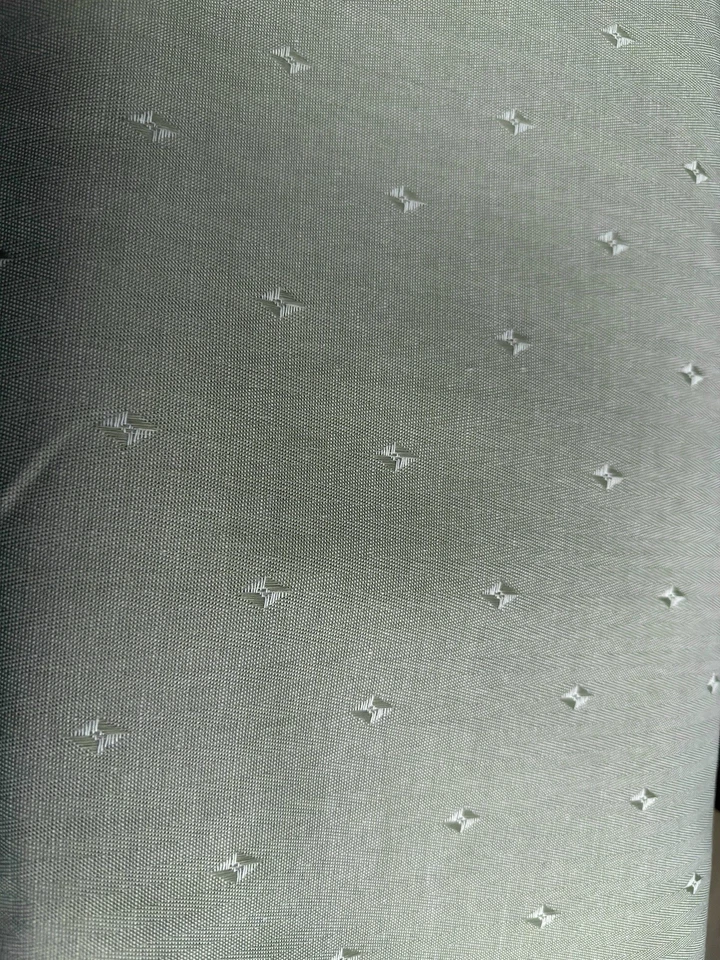 VTG Vinyl Backed Upholstery Fabric By Yard MCM Retro Embroidered Diamond Chevron - Image 2 of 2