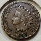 1907 Indian Head Cent - VF+ - 3 Diamonds: 1 Bold, 2 Faint