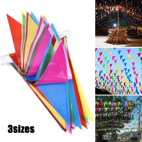 100M Colorful Triangle Flags Pennant String Banner Festival Party Holiday Decor - Picture 2 of 25