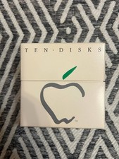 Apple TEN DISKS storage case w/ Mac App v0.3 Floppy Lot 1985