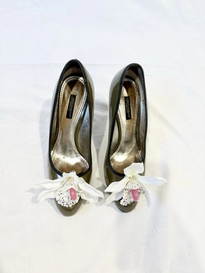 Dolce & Gabbana Tacones Zapatos Sandalias Mariposa Orquídea 39.5 Y2K Carrie Bradshaw Foto 2 de 4