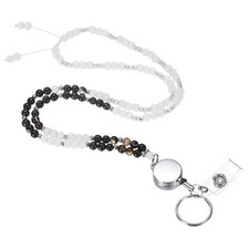 33.1" Teacher Lanyard ID Badge Lanyards with Clips, Black