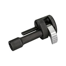Tub Drain Removal Tool - Plumbing Wrench for 3/8" Ratchet, Black Silver