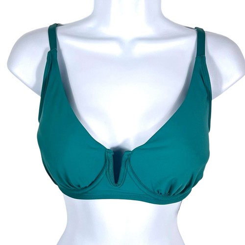 NWT Anne Cole Bikini Bathing Suit Top Ocean Green Padded XL Beach Swimwear - Picture 2 of 7