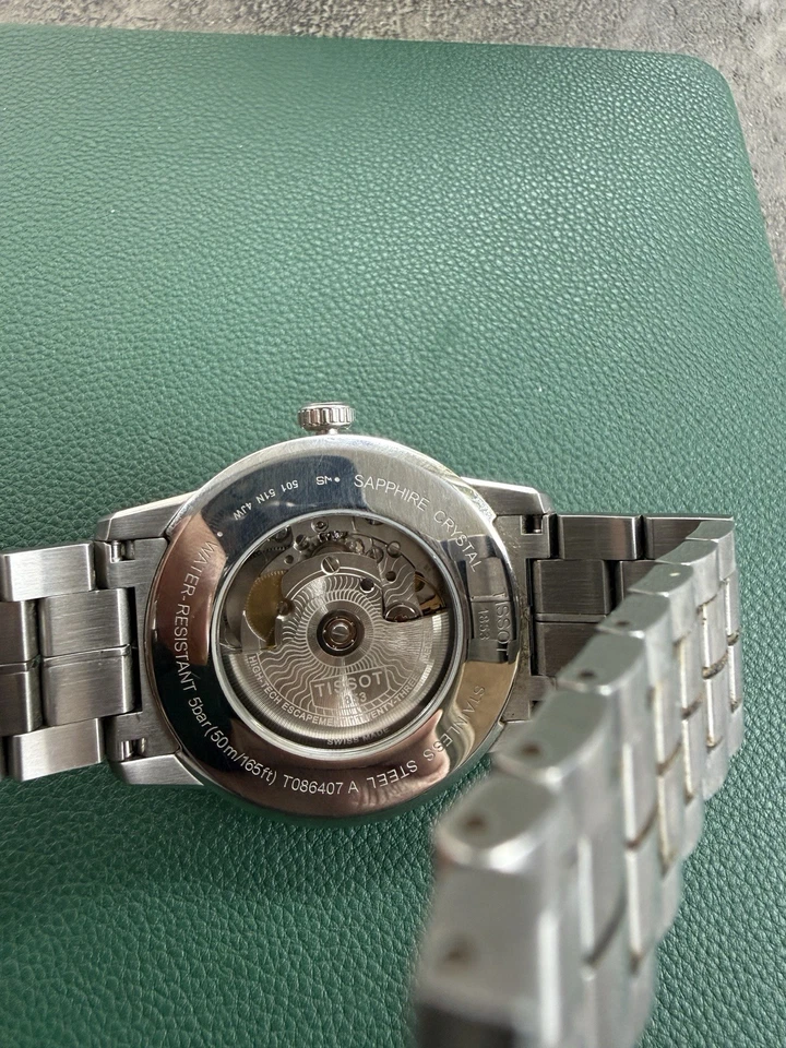 Tissot Powermatic 80 T086.407.11.061 esfera gris automática ETA C07.111 SS Foto 3 de 4