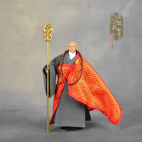 1:12 Ancient Tang Monk Yellow Robe Male Clothes Suit Fit 6'' Soldier Figure Toy - Picture 2 of 36