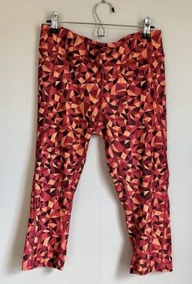The North Face Women's Geometric Ankle Leggings Red Orange Black Size M Stretch