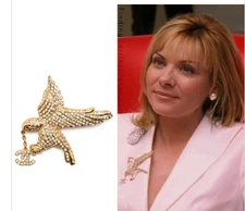CHANEL Iconic Eagle W/ hanging CC’s Brooch as seen Worn by Samantha Green SATC!