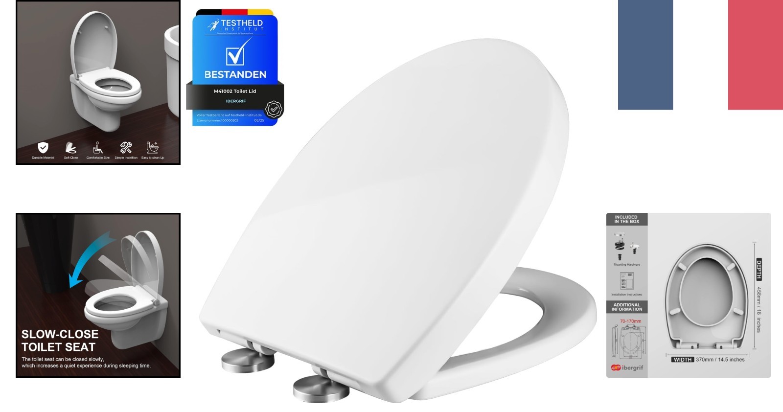Lunette toilette forme O en résine thermodurcissable haut de gamme