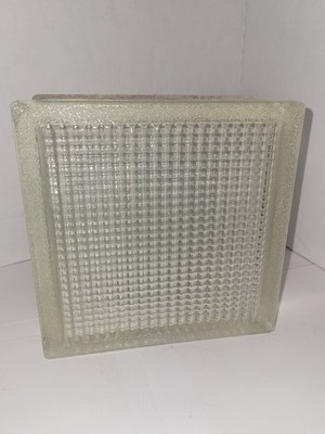 RETIRED GLASS BLOCK, Came Out Of USA Home, Lined, 7.75x7.75x3  7/8 In