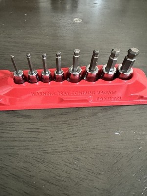 Snap-on Standard (SAE) Ball End Hex Allen Bit Socket Set 1/4  & 3/8  Drive w/Mag