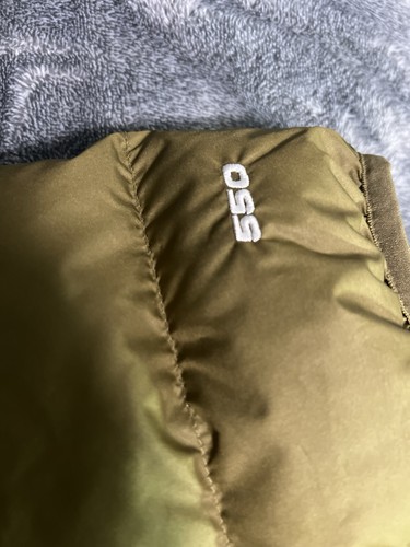 North Face Mens L Military Olive 550 Fill Puffer Aconcagua Jacket New Green - Picture 10 of 13