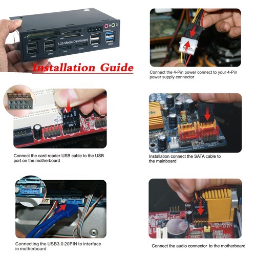 ABS Computer Desktop Optical Drive Multi-Function Panel Dashboard With Screws d - Afbeelding 18 van 18