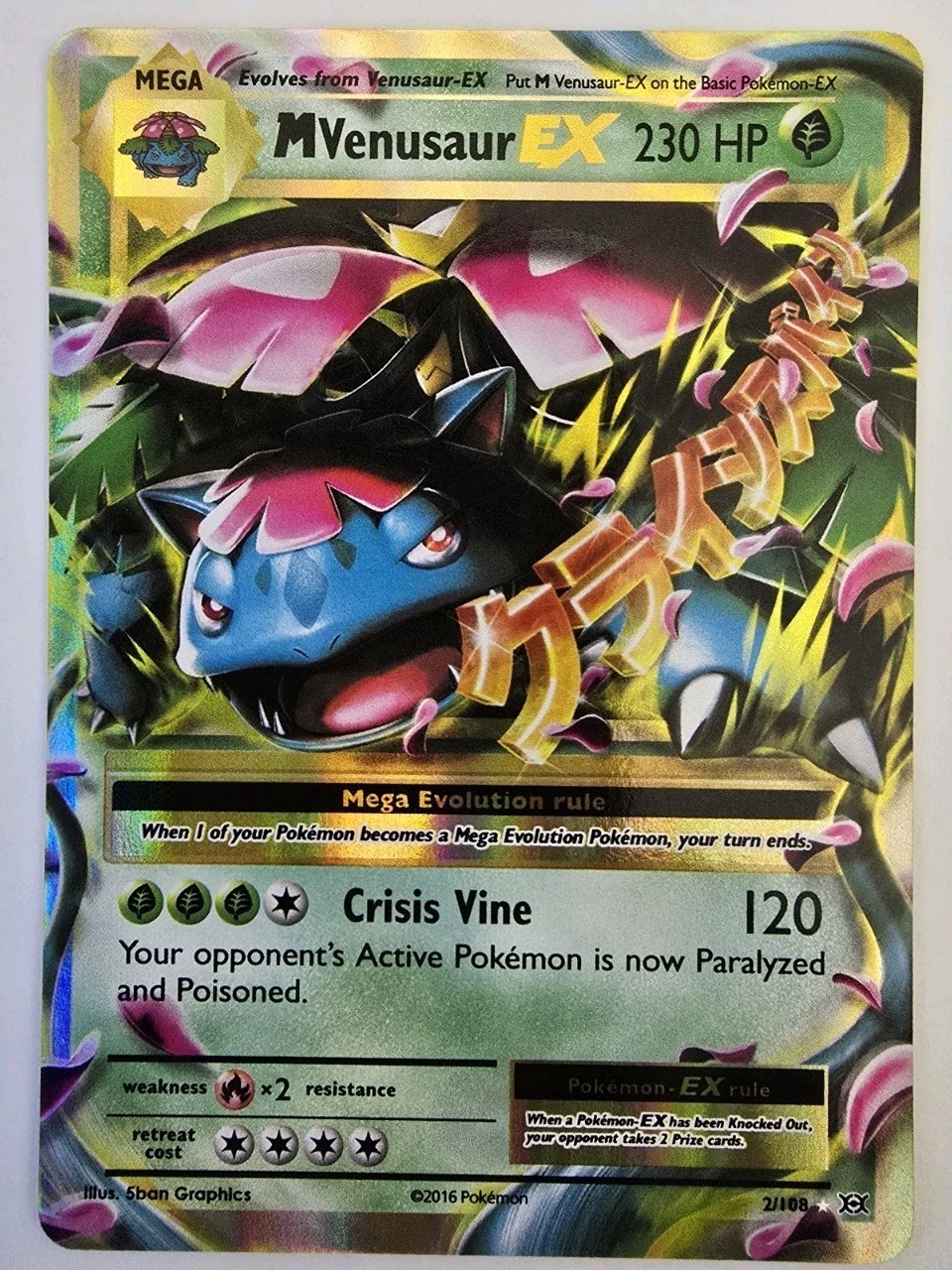 Pokémon TCG M Venusaur EX XY Evolutions 2/108 Mega Holo Rare Card NM