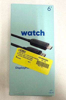 Onn. 6 FT./1.8 m Full HD Video, High-Resolution DisplayPort to HDMI Cable