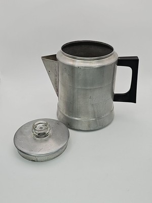 Vintage Comet Aluminum 7 Cup Coffee Pot With Lid, Made In USA, Camping, Hiking