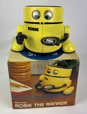 VTG Robie The Banker Robot Bank by Radio Shack Robbie * NOT WORKING * With Box