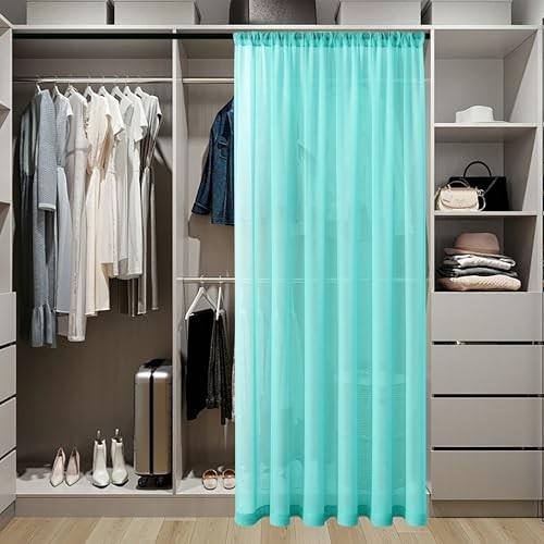 Short Sheer Door Curtain Closet Linen Textured Curtain Sheers Doorway Light - Bild 3 von 7