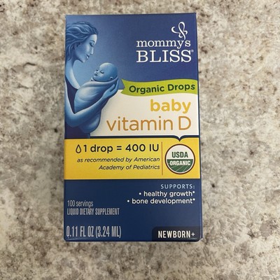 Mommy's Bliss Organic Drops NoArtificial Color Vitamin D 0.11 Fl Oz Exp. 5/25