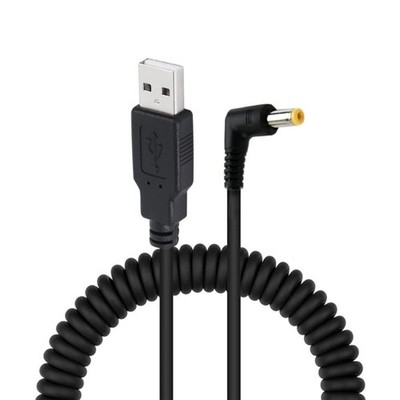 TPU USB To DC5.5X3.3Mm Cable With Spring Coils Design TangleFree Stretches 1.5M