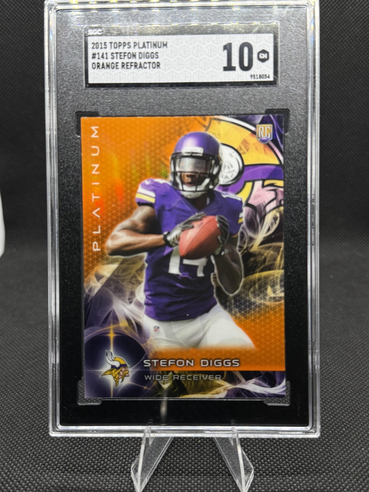 2015 Topps Platinum #141 Stefon Diggs Rookie Orange Refractors SGC 10