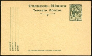MEXICO 1935  2¢ PSC GLAZED CARD STOCK BAMERT PC132