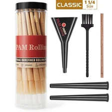 100Pack 1 1/4 Size W/Filter Tip Pre Rolled Cones with Cone Loader Stick and Tube
