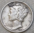 1924 Mercury Dime XF Details. Free Shipping.