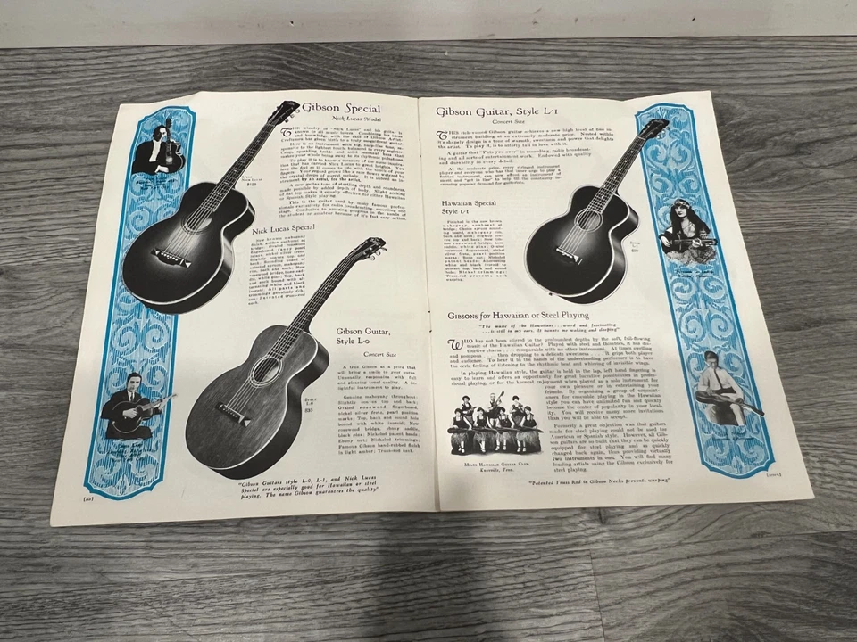 Gibson Guitar catalog. 1928 reprint. Mandolins/Guitars/Ukuleles Foto 2 de 3