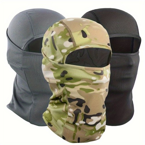 Máscara de pasamontañas 3 piezas para protección UV, forro transpirable para casco de motocicleta, camuflaje - Imagen 8 de 15