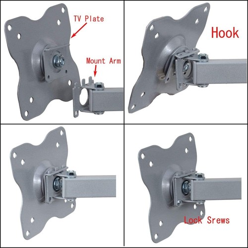 VideoSecu Articulating TV Wall Mount for Most 19 20 22 23 24 26 27 28 Silver - Afbeelding 5 van 8