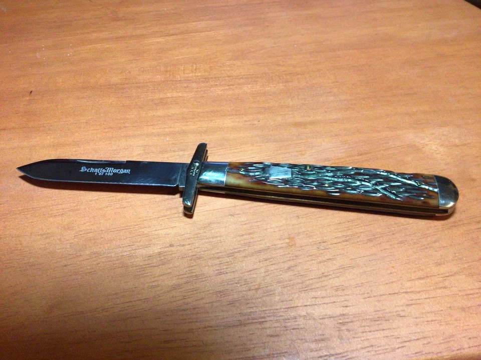 Schatt & Morgan American Pocket Knives Series Single 8” Blade Caramel Q4121L New - Image 2 of 4