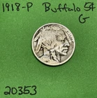 1918-P Buffalo 🦬 Indian Head Nickel 5c Good
