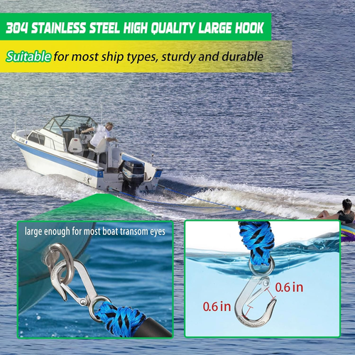 Self Centering Boat Tow Harness for Tubing, Boat Tow Rope Harness with Pulley an - Picture 6 of 12
